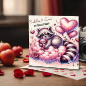 くまのぬいぐるみとラッコのバレンタインカード シーズンカード