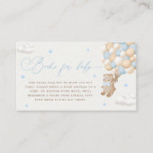 くまのぬいぐるみと青い風船の本のお願い エンクロージャーカード (正面)