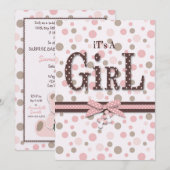 くまのぬいぐるみのような優しい女の子の招待状 招待状 (正面/裏面)