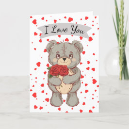 くまのぬいぐるみバレンタインデーカード シーズンカード