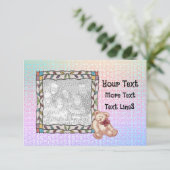 くまのぬいぐるみベイビーシャワー 招待状 (スタンド正面)