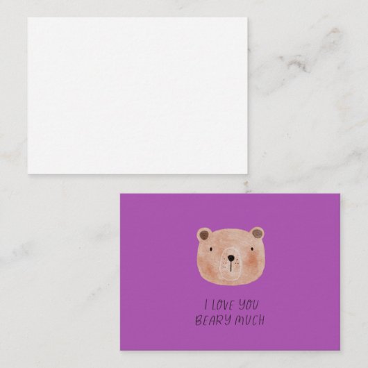 くまのぬいぐるみラバー ノートカード (正面/裏面)