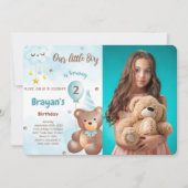 くまのぬいぐるみ写真招待状 招待状 (正面)