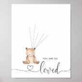 くまのぬいぐるみ指紋ゲストブック ポスター (正面)