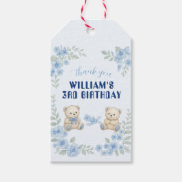 くまのぬいぐるみ誕生日パーティー ギフトタグ