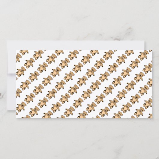 くまのぬいぐるみ誕生日感謝写真カード子供 サンキューカード (裏面)