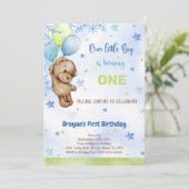 くまのぬいぐるみ誕生日招待状 招待状 (スタンド正面)