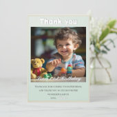 くまのぬいぐるみ風船 子供 フォト 誕生日 サンキューカード (スタンド正面)