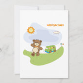 くまのぬいぐるみ ウェルカムベイビー 産院 デザイン 招待状 (正面)