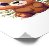 くまのぬいぐるみ キュートなホワイト ファンタジーな森の動物 🧸 ポスター (角)