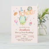 くまのぬいぐるみ サージブルー ビアリー 誕生日 招待状 (スタンド正面)