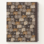 くまのぬいぐるみ シームレス スパイラル デザイン ノート (裏面)