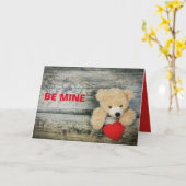 くまのぬいぐるみ バレンタインデー カード (黄色い花)