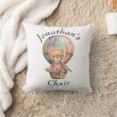 くまのぬいぐるみ ブルー 気球 ベビーシャワー    ありがとう クッション (ブランケット)