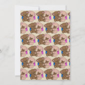 くまのぬいぐるみ ベビーシャワー & パターン 招待状 (裏面)