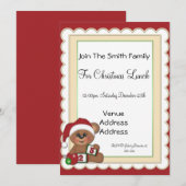 くまのぬいぐるみ 招待状 (正面/裏面)