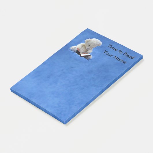 くまのぬいぐるみ 読書の時間 4 x 6 ポストイット (アングル)