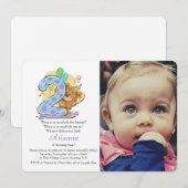 くまのぬいぐるみ 2歳の写真招待状 招待状 (正面/裏面)