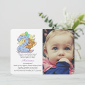 くまのぬいぐるみ 2歳の写真招待状 招待状 (スタンド正面)