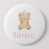 くまのように勇気ある子供のがん  かわいい 缶バッジ (正面)