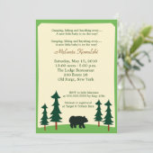 くまのアディロンダックロッジ 5x7 ベビーシャワー招待状 招待状 (スタンド正面)