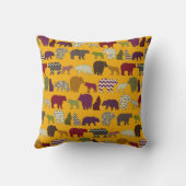 くまのオオカミのgeoのパーティーの黄色 クッション (裏面)