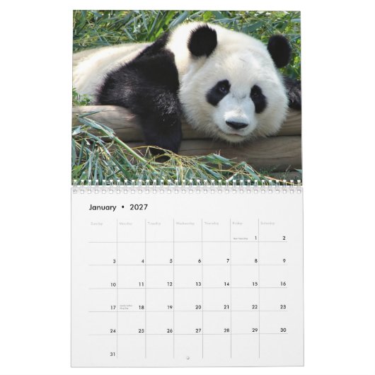 くまのカレンダー カレンダー (1月 2027)