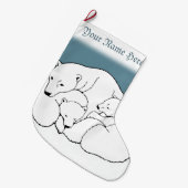 くまのクリスマスのストッキングのカスタムな白くまのストッキング ラージクリスマスストッキング (正面 (吊り時))