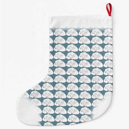 くまのクリスマスのストッキングのカスタムな白くまのストッキング ラージクリスマスストッキング (裏面)