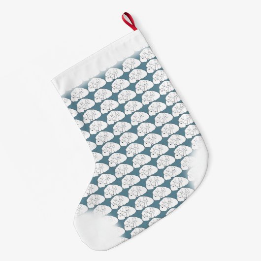 くまのクリスマスのストッキングのカスタムな白くまのストッキング ラージクリスマスストッキング (裏面 (吊り時))