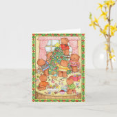 くまのクリスマスツリー飾り付け カード (黄色い花)