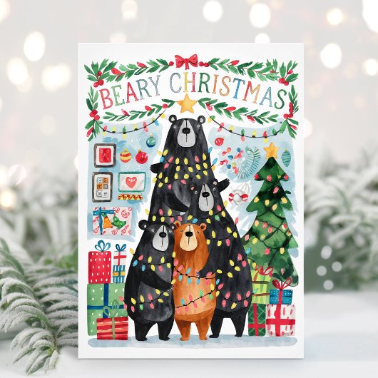くまのクリスマス かわいいくまのメリークリスマスカード シーズンカード