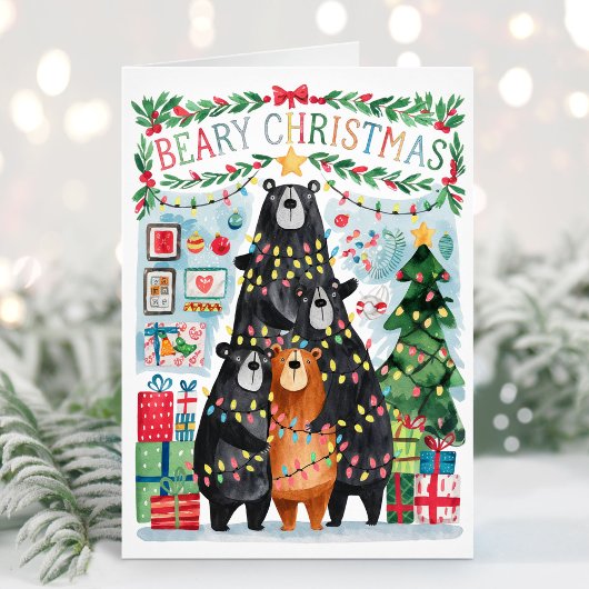 くまのクリスマス かわいいくまのメリークリスマスカード シーズンカード