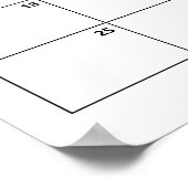 くまのグリーンのベイビーシャワー出産予定日カレンダー ポスター (角)