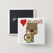 くまのココア愛休日 缶バッジ (正面&裏面)