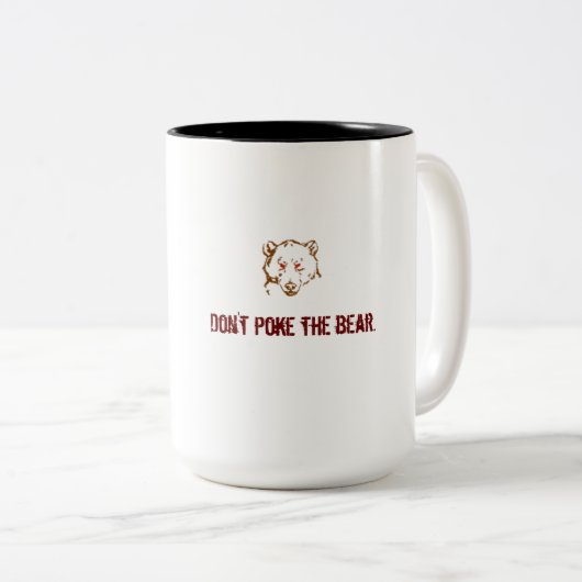 くまのコーヒーまたは茶マグを突かないで下さい ツートーンマグカップ (正面右)