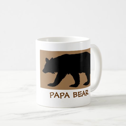 くまのシルエットのマグは読みます: パパくま コーヒーマグカップ (正面右)