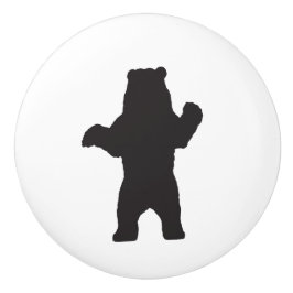 くまのシルエットの陶磁器のノブ セラミックノブ