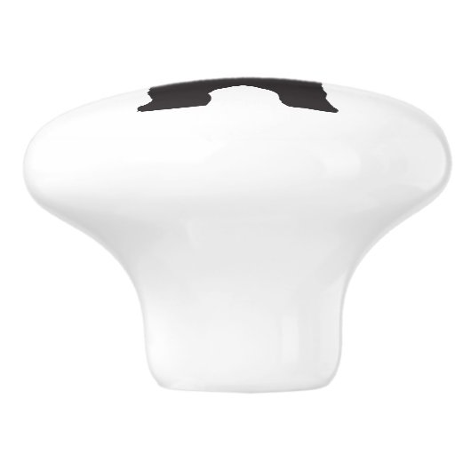 くまのシルエットの陶磁器のノブ セラミックノブ (側面)