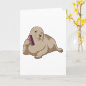 くまのスタイリストとくし カード (黄色い花)