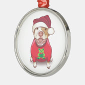 くまのティーのピット・ブル メタルオーナメント (左)