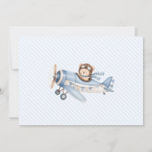 くまのテディベア飛行機写真バースデー 招待状 (裏面)