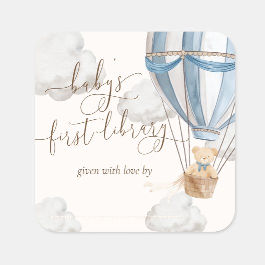 くまのテディーベア ファースト ライブラリー ブックプレート スクエアシール