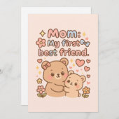 くまのデザインで母の日をお祝い シーズンカード (正面/裏面)