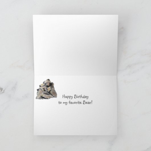 くまのトーテム、動物ガイドのおもしろいな誕生日 カード (内部)