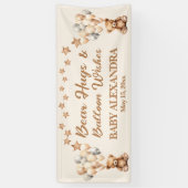 くまのハグ風船の願いベビーシャワー 横断幕 (縦)