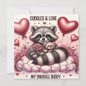 くまのハグ ラクーン バレンタイン カード (正面)