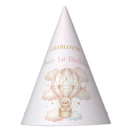 くまのハートエアバルーン 1歳の誕生日 パーティーハット