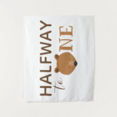 くまのハーフバースデー タペストリー - 6か月の赤ちゃんの誕生日祝いに (正面)