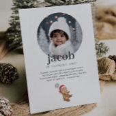 くまのバルーンサンタ帽 - フォト誕生日 招待状